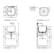 Flaminia FLAG DEEP umywalka nablatowa 40x40 PLATINO