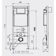 JOMOTech STELAŻ WC H1120 / SZEROKOŚĆ 450 / DN90 / REDUKCJA 90/110 103-000000012