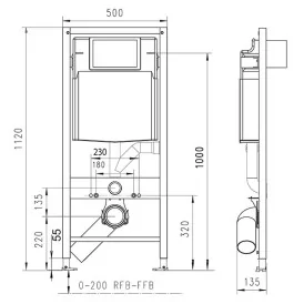 JOMOTech stelaż wc H112 + wsporniki + przycisk Exclusive 2.0 biały 103-000000006