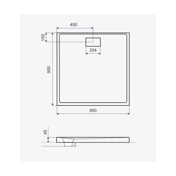 Excellent Zero brodzik kwadratowy 90x90 cm akrylowy niski biały