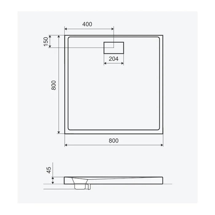 Excellent Zero brodzik kwadratowy 80x80 cm akrylowy niski biały