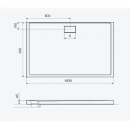 Excellent Zero brodzik prostokątny 160x80 cm akrylowy niski biały