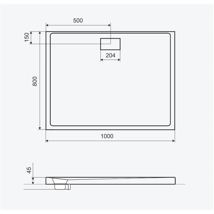 Excellent Zero brodzik prostokątny 100x80 cm akrylowy niski biały