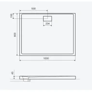 Excellent Zero brodzik prostokątny 100x80 cm akrylowy niski biały