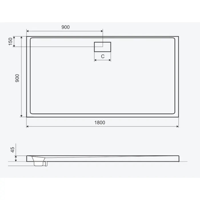 Excellent Zero brodzik prostokątny 180x90 cm akrylowy niski biały