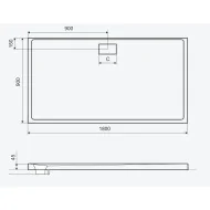 Excellent Zero brodzik prostokątny 180x90 cm akrylowy niski biały