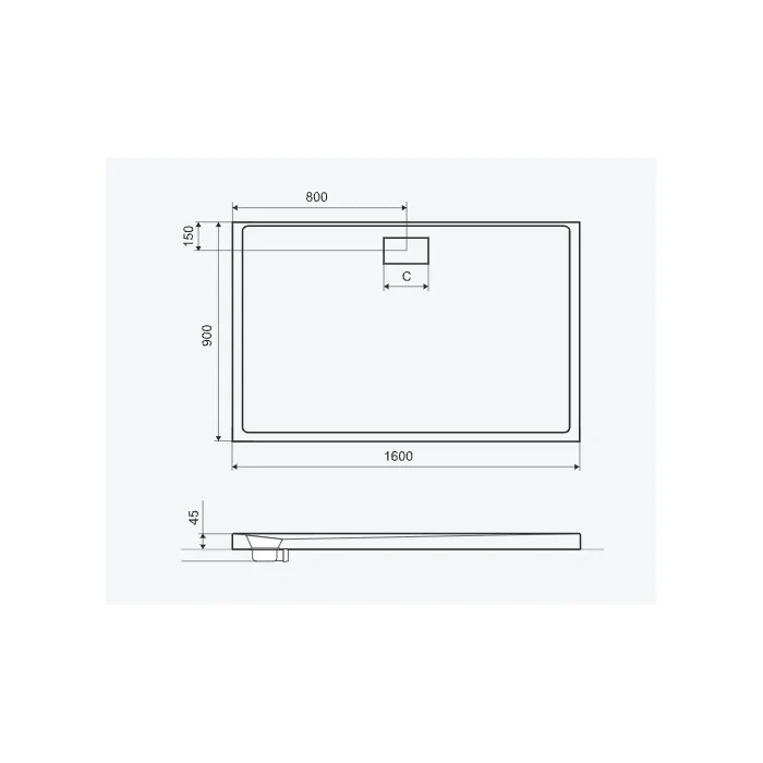 Excellent Zero brodzik prostokątny 160x90 cm akrylowy niski biały