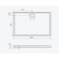 Excellent Zero brodzik prostokątny 160x90 cm akrylowy niski biały