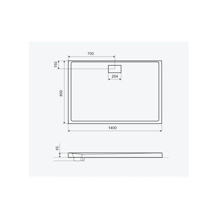 Excellent Zero brodzik prostokątny 140x80 cm akrylowy niski biały