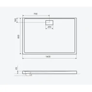 Excellent Zero brodzik prostokątny 140x80 cm akrylowy niski biały