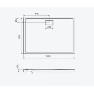 Excellent Zero brodzik prostokątny 120x90 cm akrylowy niski biały