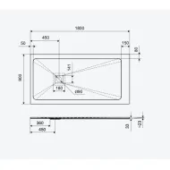 Excellent Arda brodzik prostokątny 180x90 cm kompozytowy beton