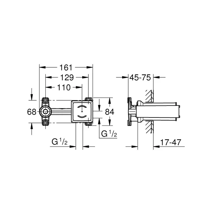 Grohe element do zabudowy podtynkowej baterii umywalkowej 23200002