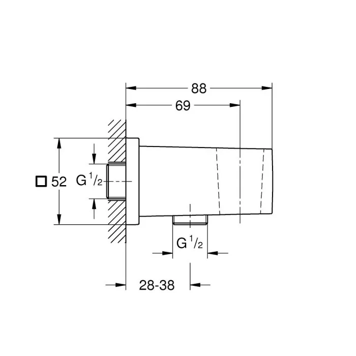 Grohe Euphoria Cube przyłącze kątowe ścienne chrom 26370000