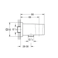 Grohe Euphoria Cube przyłącze kątowe ścienne chrom 26370000