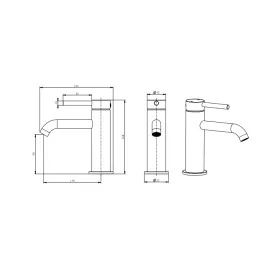 Emporia Fly bateria umywalkowa niska czarny matowy 03010BM