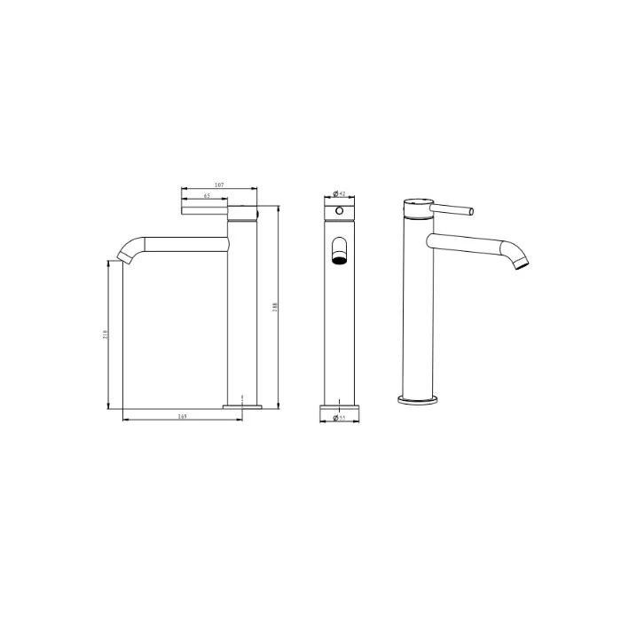 Emporia Fly bateria umywalkowa wysoka chrom 03011CHR