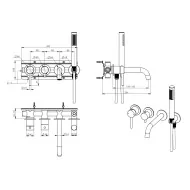 Emporia Fly bateria wannowa podtynkowa 4-otworowa chrom 03032CHR