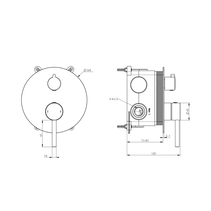 Emporia Fly bateria prysznicowo-wannowa podtynkowa chrom 03042CHR