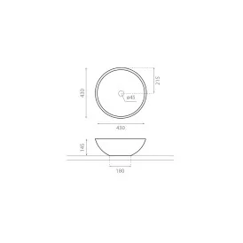 Bathco Castellon umywalka nablatowa 43 cm biała 0012B