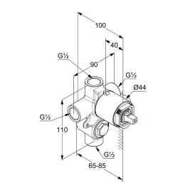 Kludi element podtynkowy wannowo-natryskowy 38624N