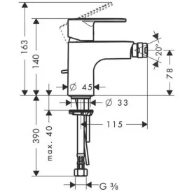 Hansgrohe Talis E2 bateria bidetowa z korkiem chrom 31622000