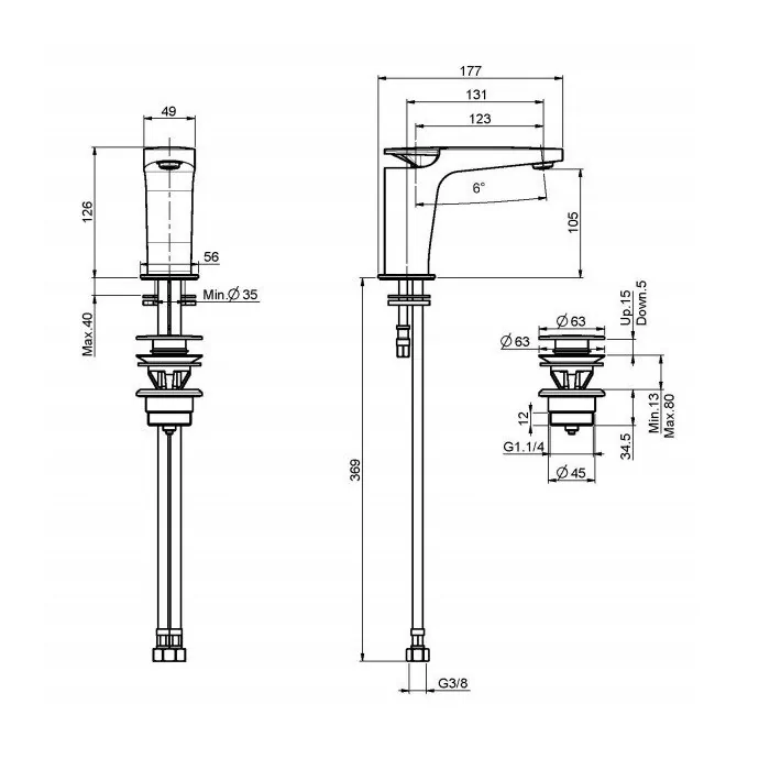 Rysunek techniczny baterii fima eclipse