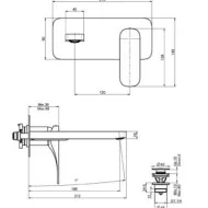 Bateria umywalkowa podtynkowa Quad FIMA wylewka 198 mm