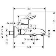 Bateria wannowa Focus S HANSGROHE 31742000