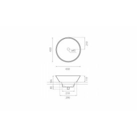 Bathco Napoles umywalka nablatowa 43 cm okrągła 0046