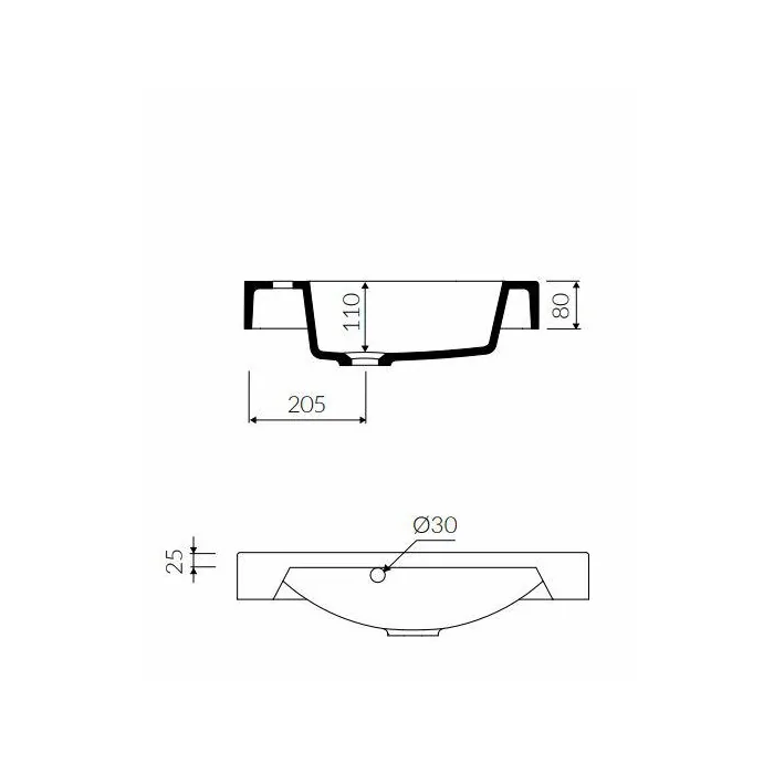 Umywalka meblowa Moira Bis 60 MARMORIN 60x50