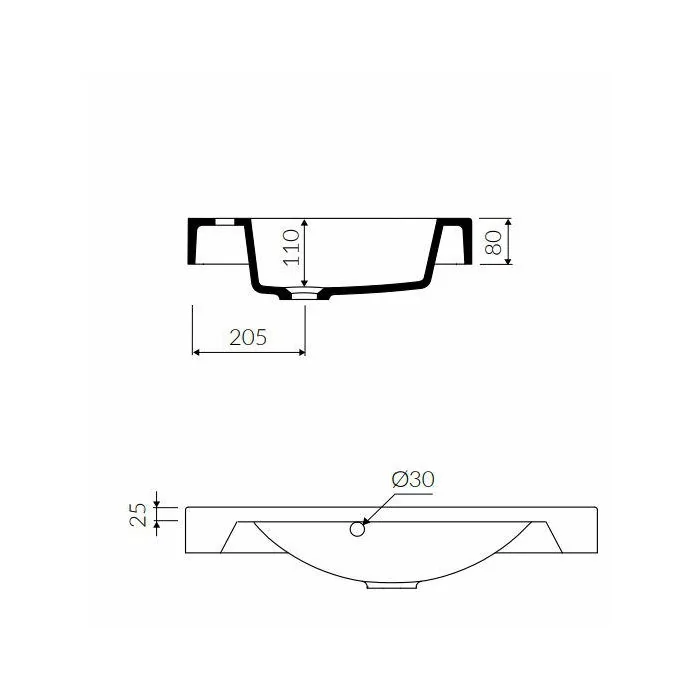 Umywalka meblowa Moira Bis 70 MARMORIN