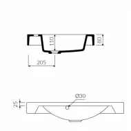 Umywalka meblowa Moira Bis 70 MARMORIN