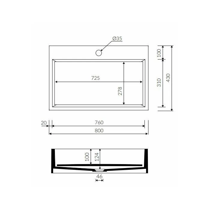 Umywalka Modico 80cm MARMORIN