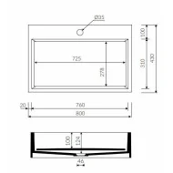 Umywalka Modico 80cm MARMORIN