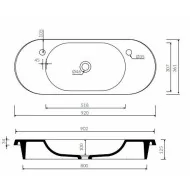 Umywalka Pia 92x36,1cm MARMORIN NABLATOWA/WPUSZCZANA W BLAT