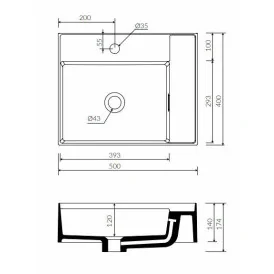 Umywalka Tantium II MARMORIN nablatowa/wisząca