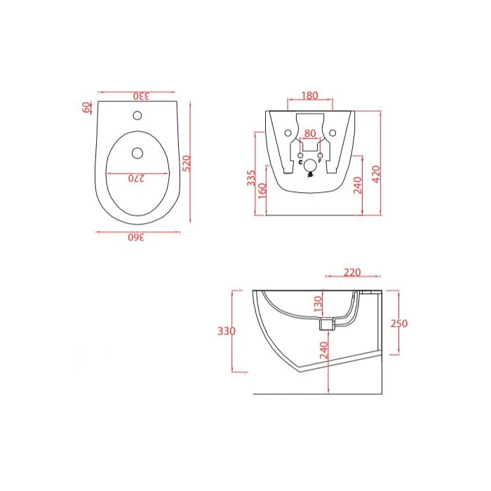 Bidet podwieszany File ARTCERAM FI35 Bidety