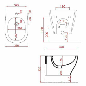 Bidet podwieszany TEN ARTCERAM TE35 Bidety