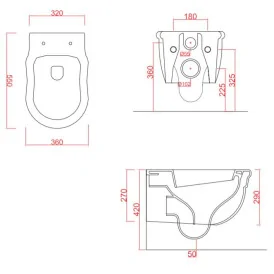 Artceram Hermitage miska WC wisząca HEV010 Miski WC