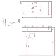 Artceram Block umywalka prostokątna 90x41 biały połysk Umywalki do łazienek
