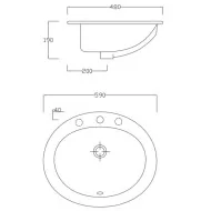 Umywalka Eolo ARTCERAM L170 59 x 48