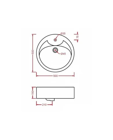 Artceram Fuori Ring umywalka nablatowa 50 cm TFL007 Umywalki do łazienek