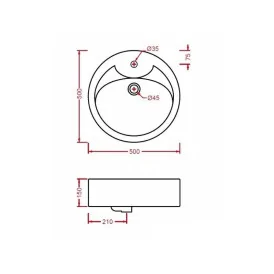 Artceram Fuori Ring umywalka nablatowa 50 cm TFL007 Umywalki do łazienek