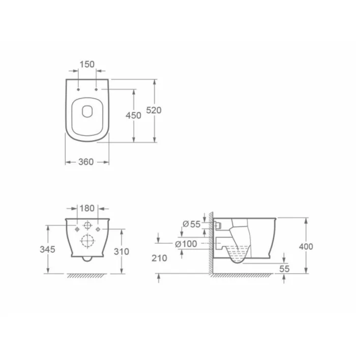 Miska wc wisząca z deską Rimless Lagos BATHCO Miski WC