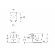 Miska wc wisząca z deską Rimless Lagos BATHCO Miski WC