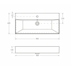 Bathco Bruselas 90 umywalka nablatowa z otworem 90x42 4108 Umywalki do łazienek