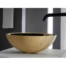 Bathco Gold Brest umywalka nablatowa złota 40 cm 4120 Umywalki do łazienek