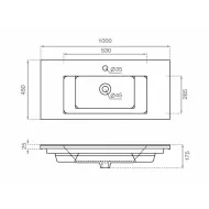 Bathco Riga 100 cm umywalka wisząca / wpuszczana 4101 Umywalki do łazienek