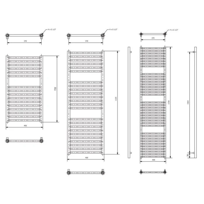 Grzejnik Kwadro 1120x500 biały LUXRAD